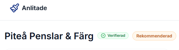 Verifieringsmärke - Verifierad badge = högre förtroende.
